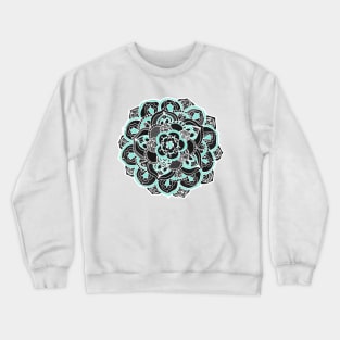 Mint & Charcoal Mandala Flower Crewneck Sweatshirt